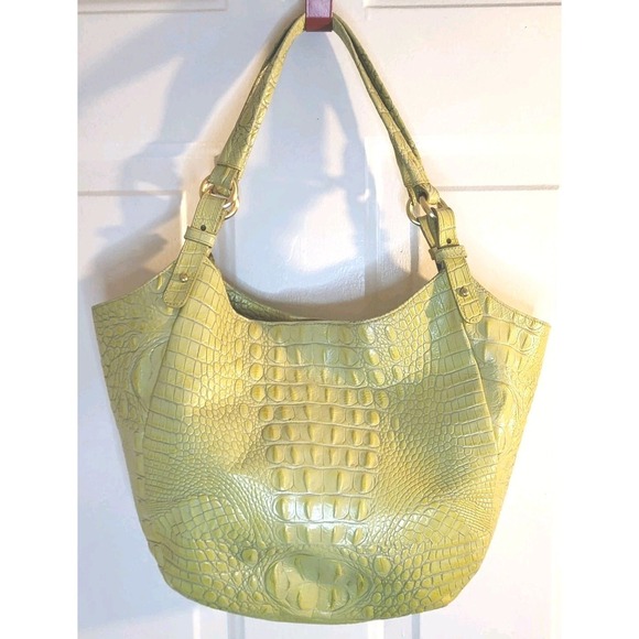 Brahmin Jackie Hobo Olive Green Melbourne Genuine Leather Shoulder Handbag [450] - Picture 2 of 13